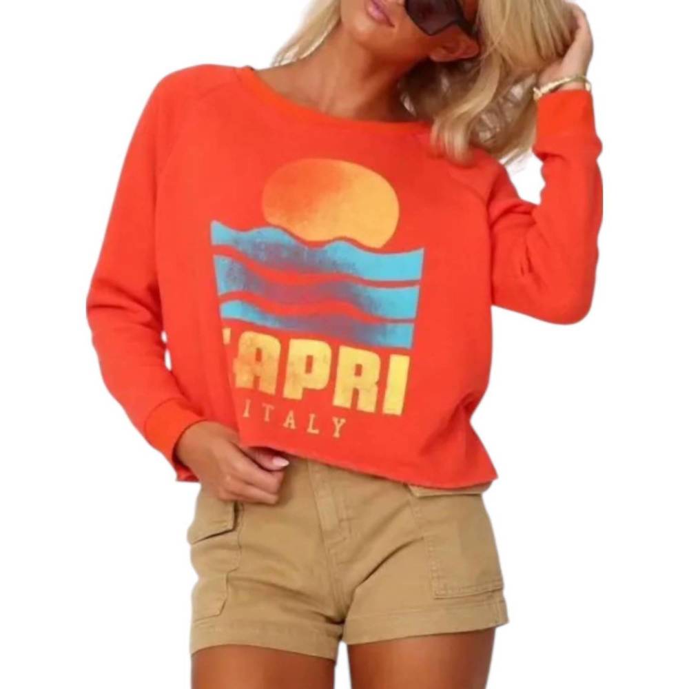 NEW PRINCE PETER capri crop sweatshirt in orange